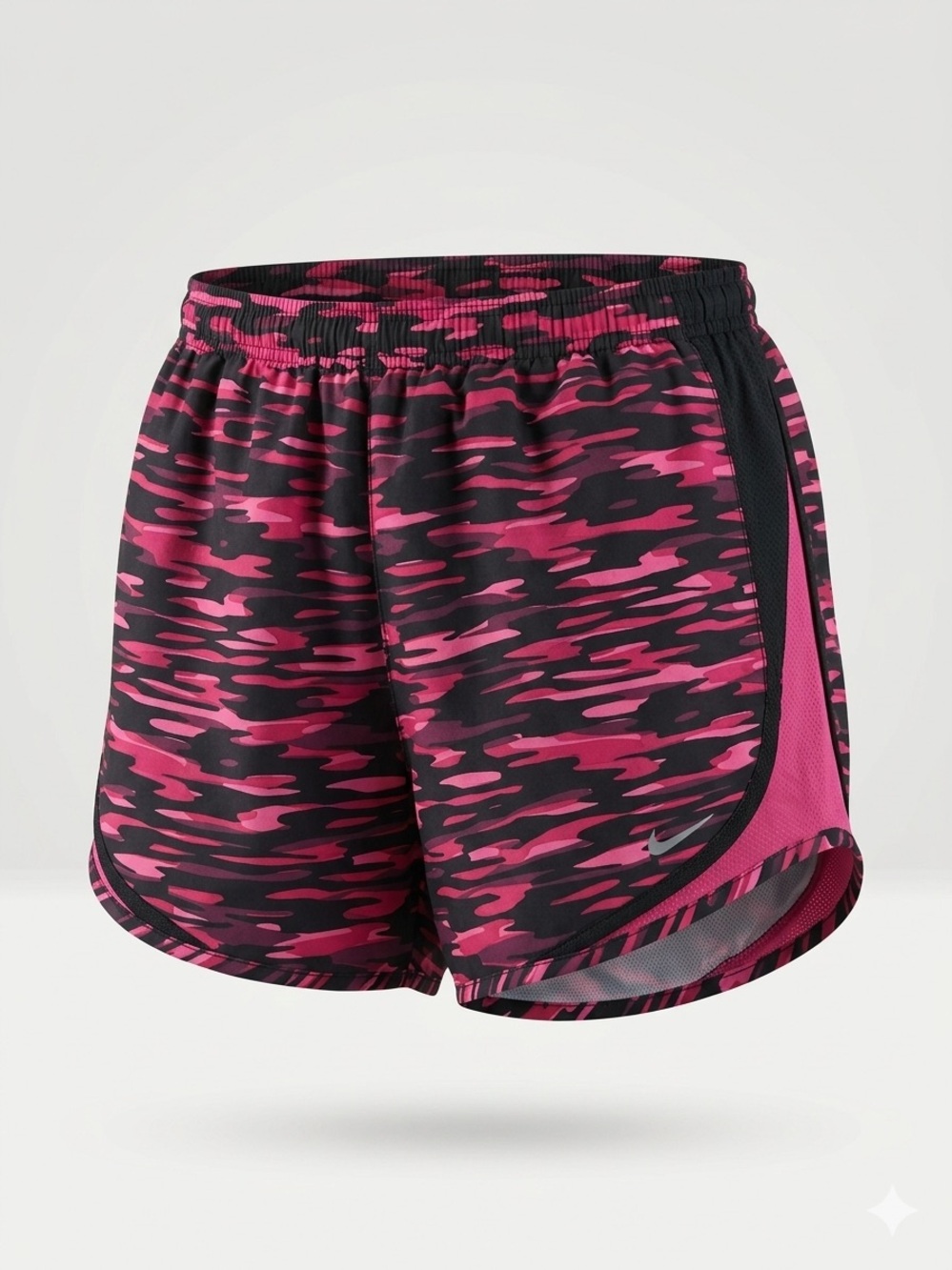 Nike Pink Camo Dri‑Fit Running Shorts | Women’s Small